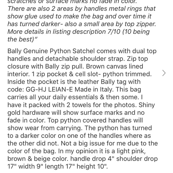 BALLY Python Top Handle Crossbody Bag - Picture 9 of 15